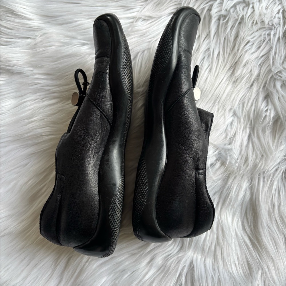 Prada Linea Rossa Black Leather Loafers Size 37.5 (PR2351) — Unisex Style - Picture 7 of 9